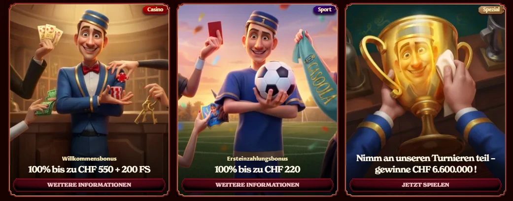 Casoola Schweiz Willkommensbonus